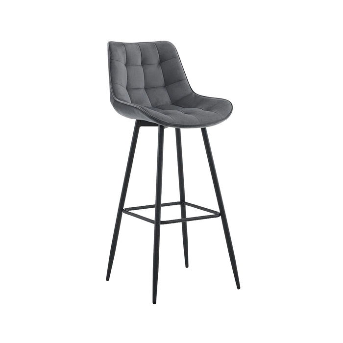 Barhocker Dallas . 78H . Samt schwarz . dunkelgrau