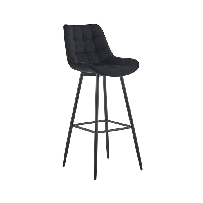 Barhocker Dallas . 78H . Samt schwarz . schwarz