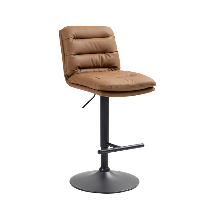 Barhocker Debica . Kunstleder hellbraun . schwarz