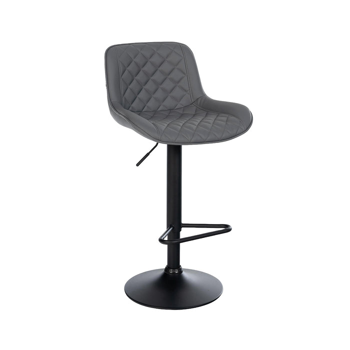 Barhocker Korfu . Kunstleder grau . schwarz