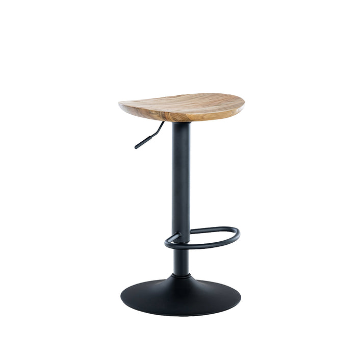 Barhocker Serri . Holz Natur . schwarz