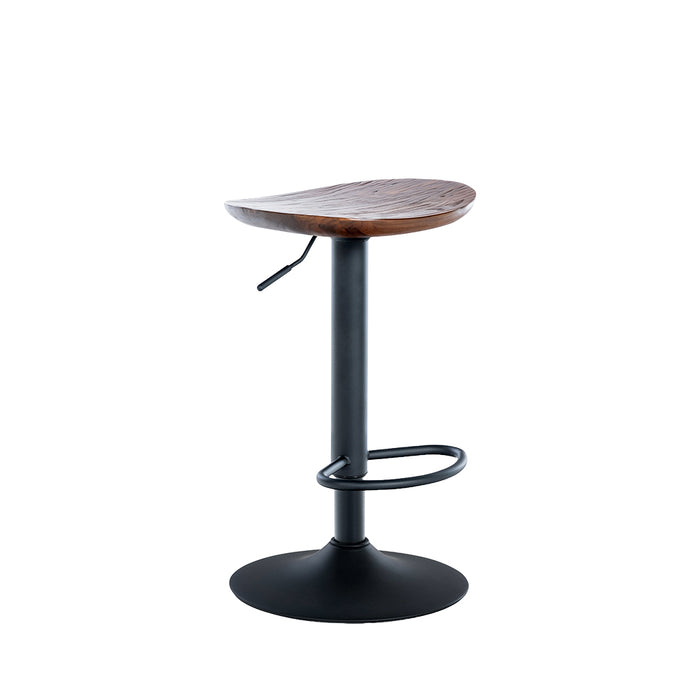 Barhocker Serri . Holz Walnuss . schwarz