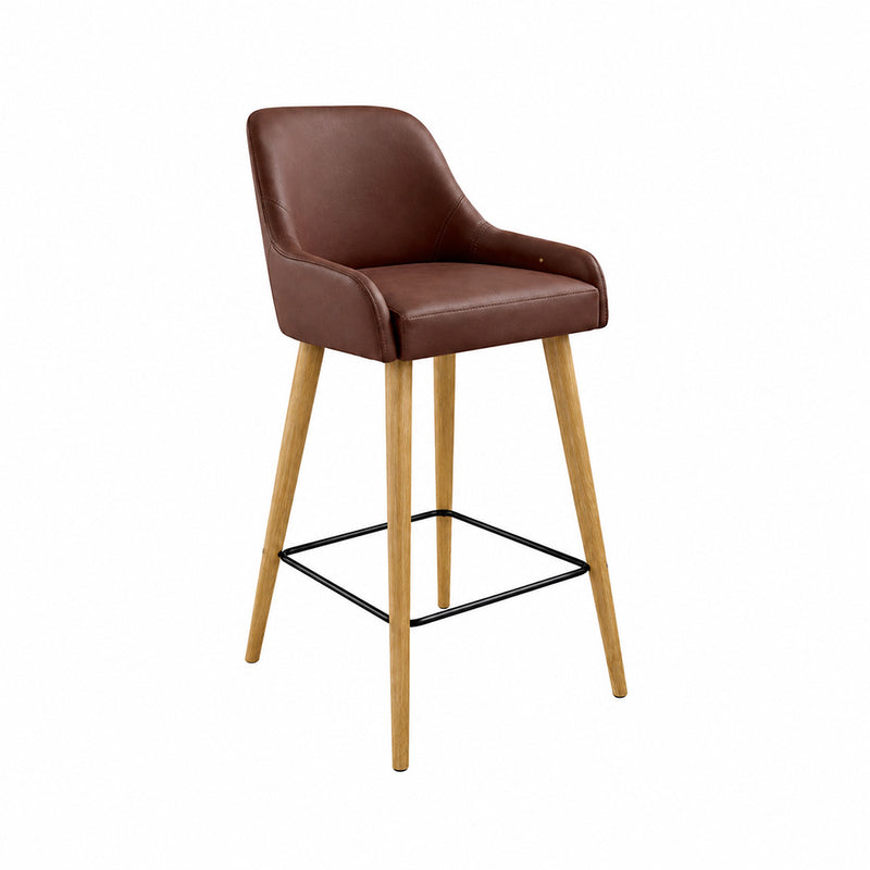 Barhocker Bern . 65 . Eiche Natur . Kunstleder Cuoio