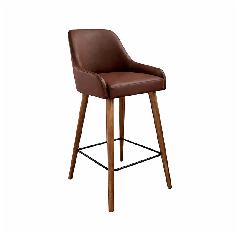 Barhocker Bern . 65 . Nussbaum . Kunstleder Cuoio