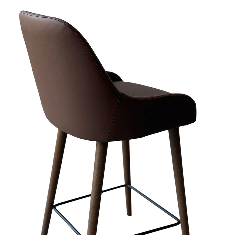 Barhocker Bern . 65 . Nussbaum . Kunstleder Cuoio