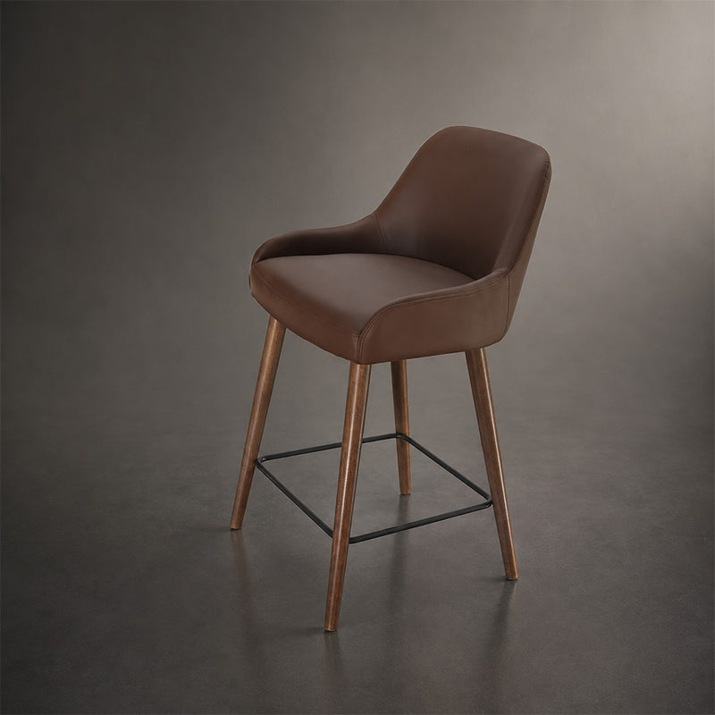 Barhocker Bern . 65 . Nussbaum . Kunstleder Cuoio