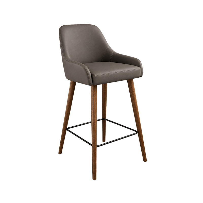 Barhocker Bern . 65 . Nussbaum . Kunstleder Titanio
