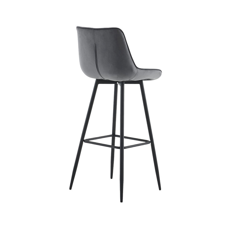 Barhocker Dallas . 78H . Samt schwarz . dunkelgrau