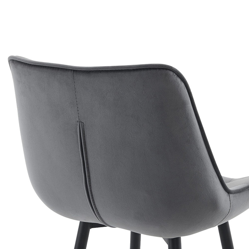 Barhocker Dallas . 78H . Samt schwarz . dunkelgrau