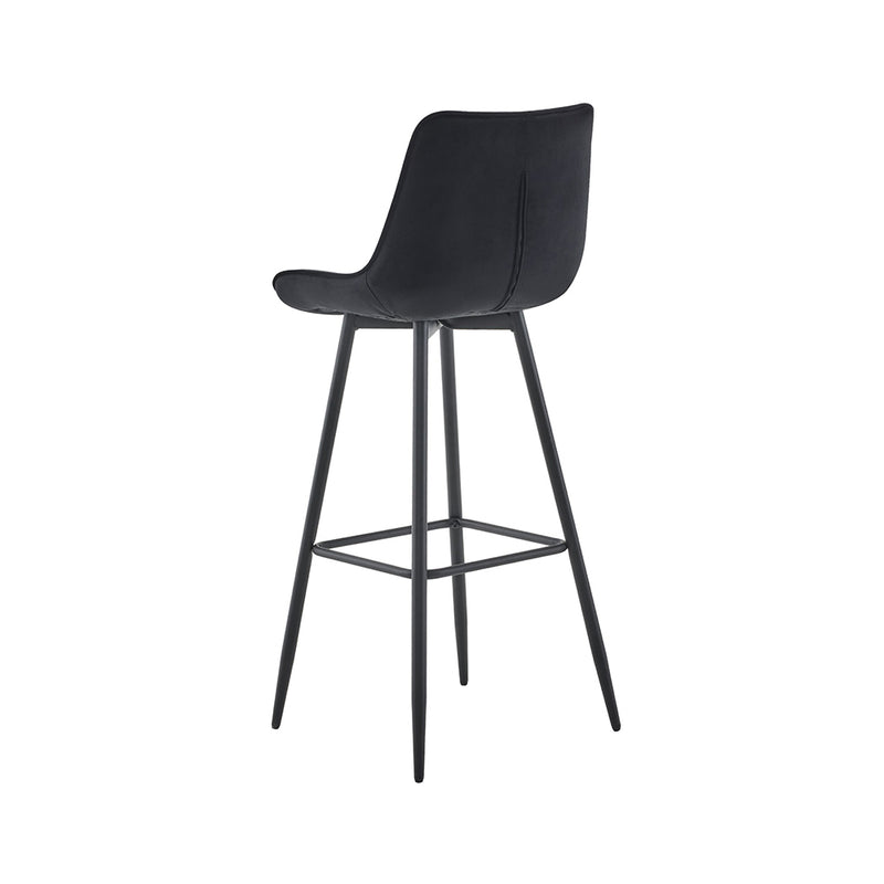 Barhocker Dallas . 78H . Samt schwarz . schwarz