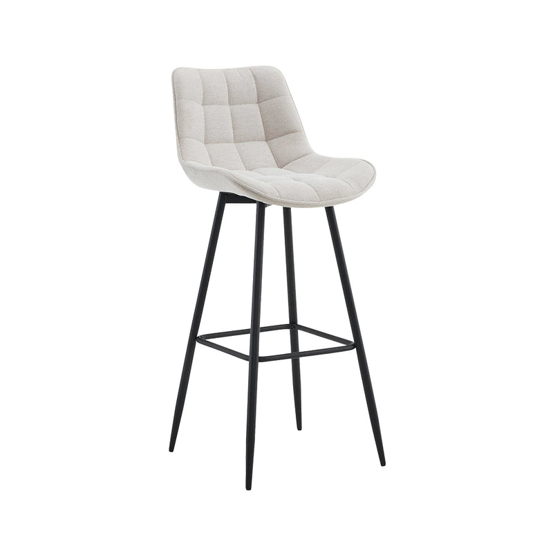Barhocker Dallas . 78 . schwarz . Stoff creme