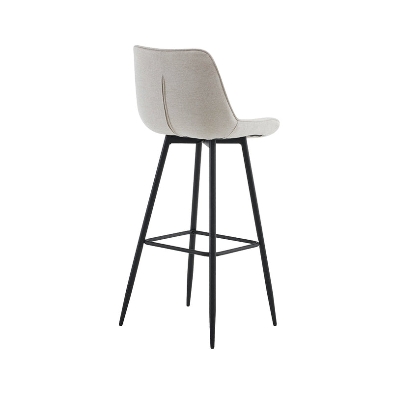 Barhocker Dallas . 78 . schwarz . Stoff creme