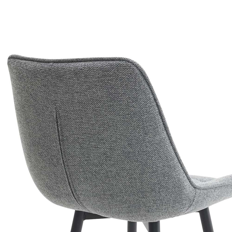 Barhocker Dallas . 78 . schwarz . Stoff grau