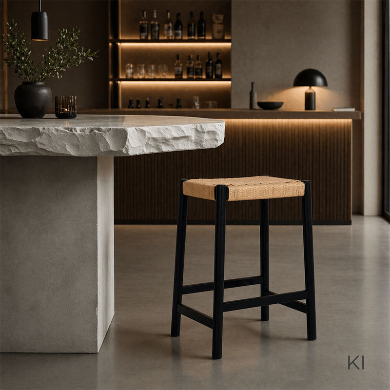 Barhocker Istra . 66 . schwarz beige