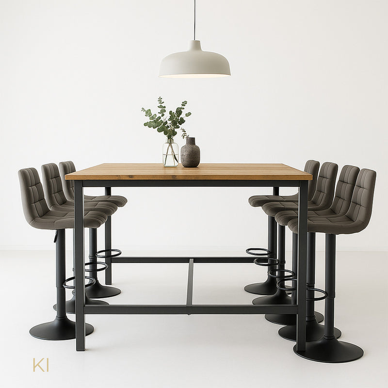 Barhocker Jork . Kunstleder schwarz . grau