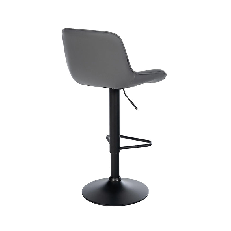 Barhocker Korfu . Kunstleder grau . schwarz