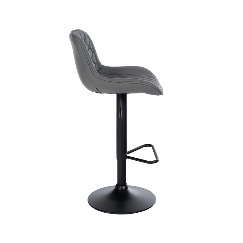 Barhocker Korfu . Kunstleder grau . schwarz
