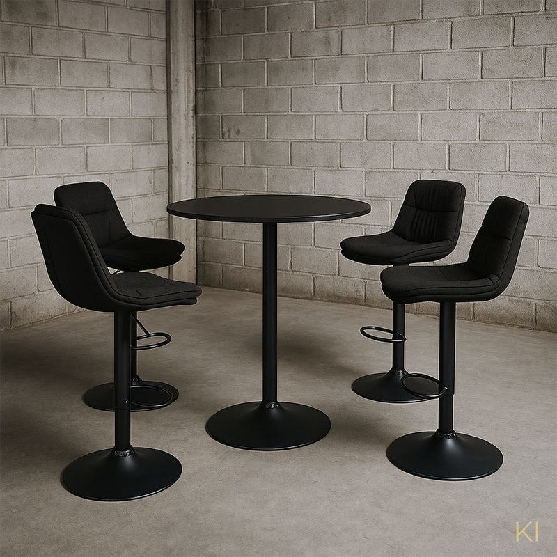 Barhocker Lille . Stoff schwarz . schwarz