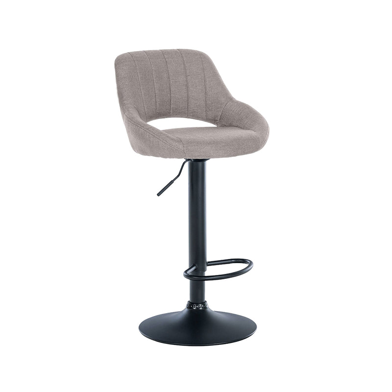 Barhocker Mainz . schwarz . Stoff grau
