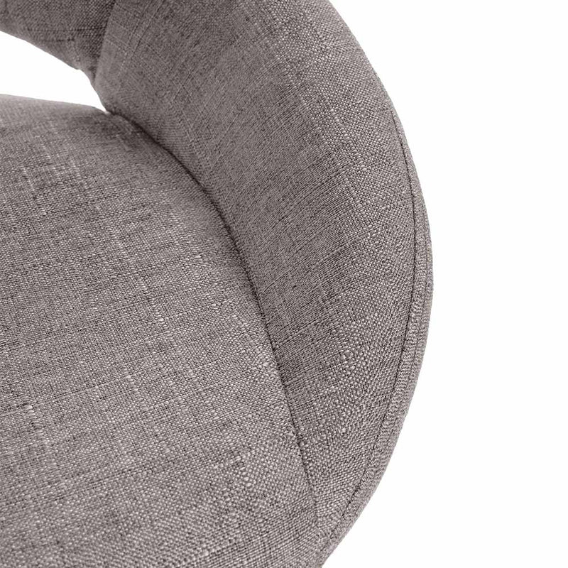 Barhocker Mainz . schwarz . Stoff grau