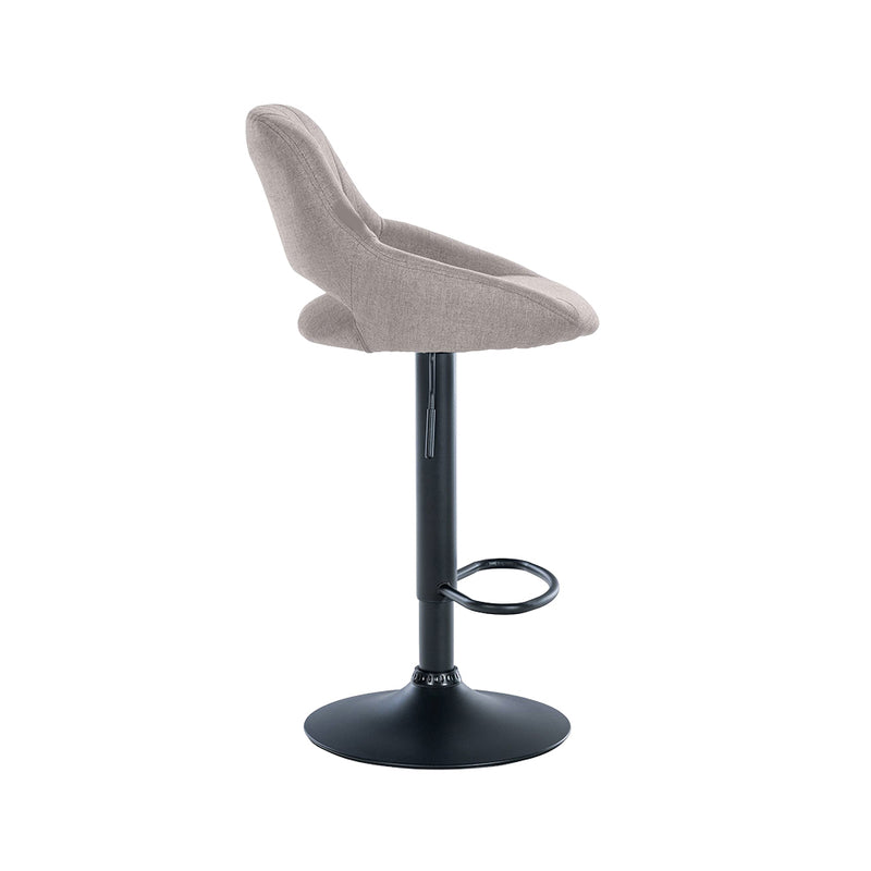 Barhocker Mainz . schwarz . Stoff grau
