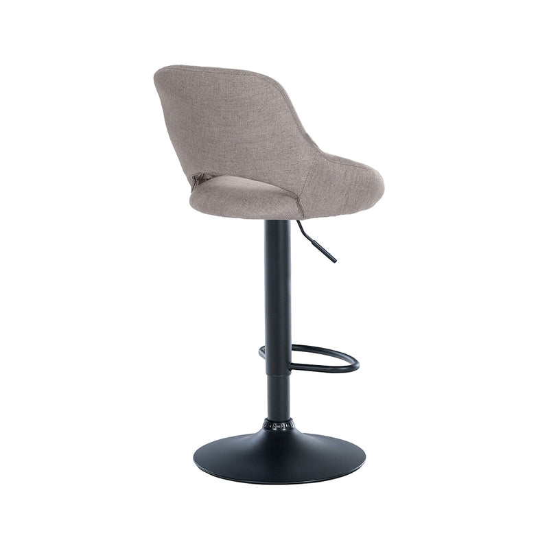Barhocker Mainz . schwarz . Stoff grau