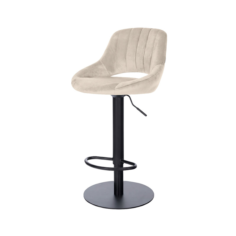 Barhocker March . schwarz . Samt creme