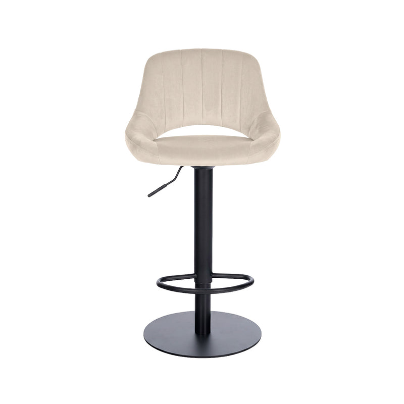 Barhocker March . schwarz . Samt creme