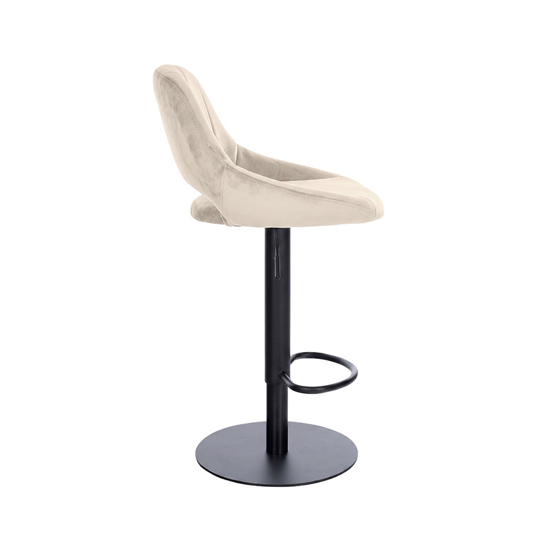 Barhocker March . schwarz . Samt creme