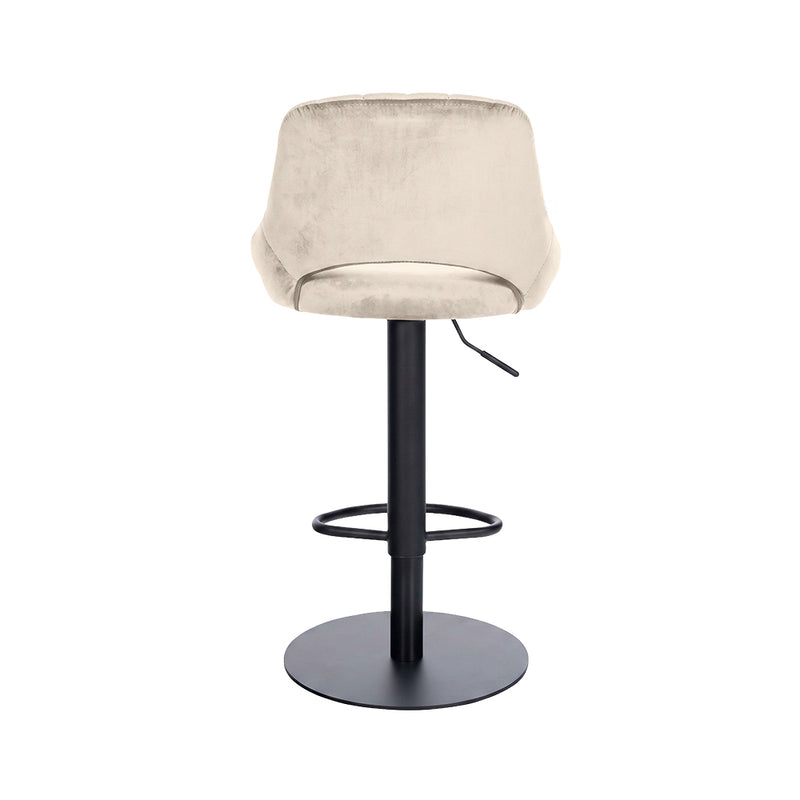 Barhocker March . schwarz . Samt creme
