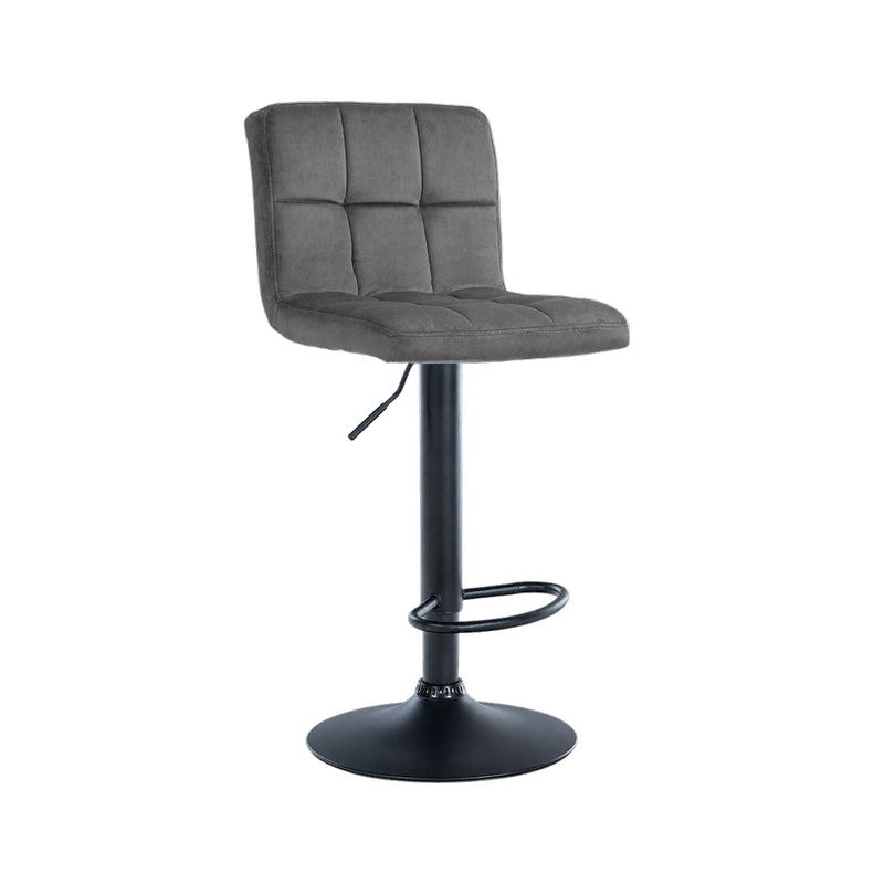 Barhocker Pula . schwarz . Samt grau