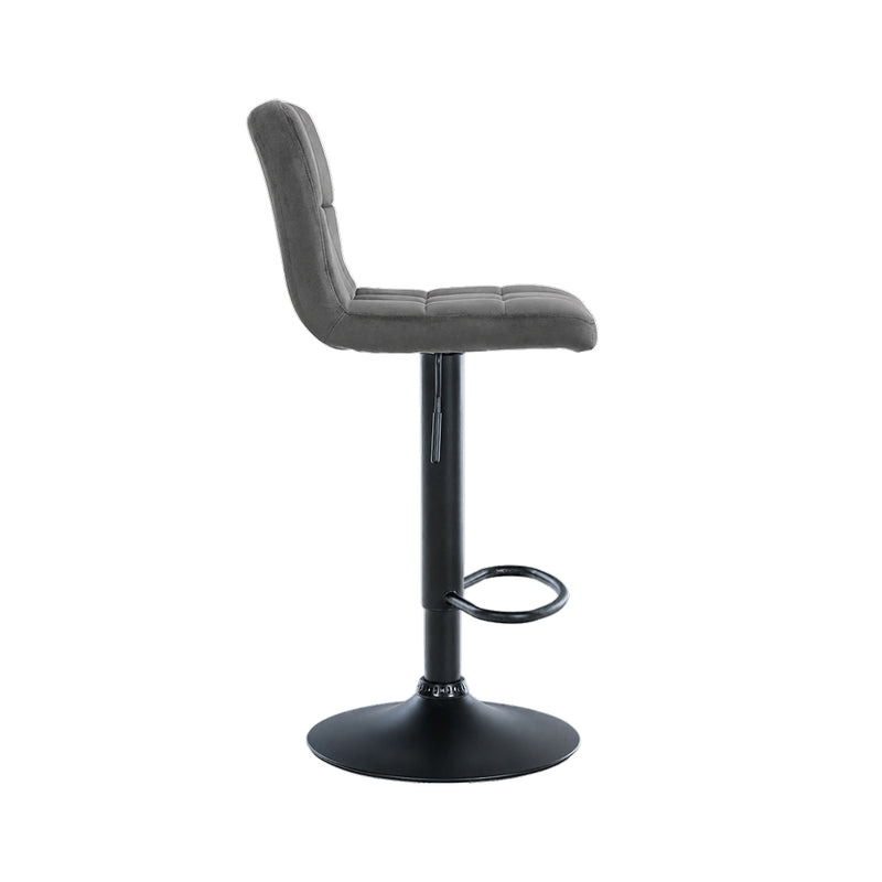 Barhocker Pula . schwarz . Samt grau