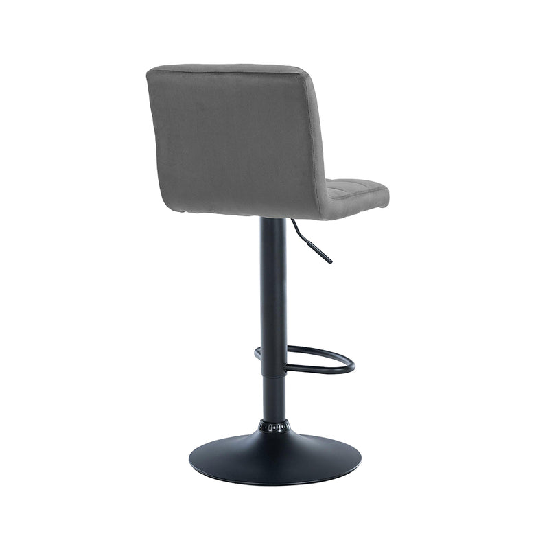 Barhocker Pula . schwarz . Samt grau