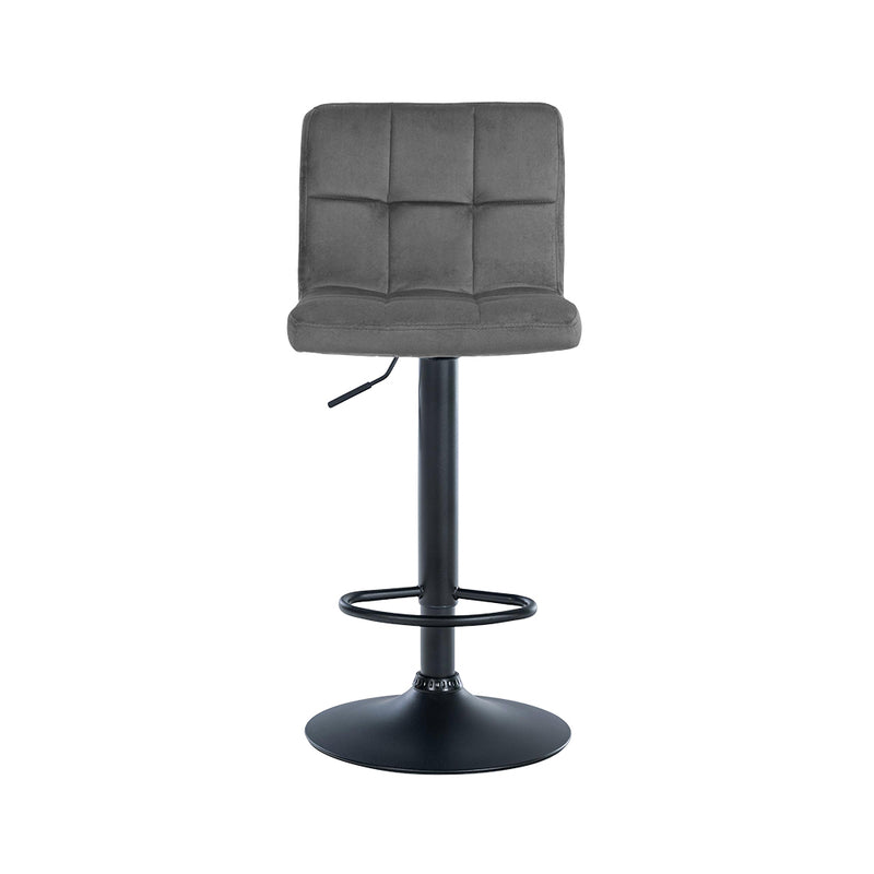 Barhocker Pula . schwarz . Samt grau