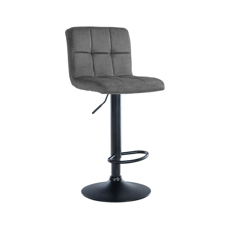 Barhocker Pula . schwarz . Samt grau