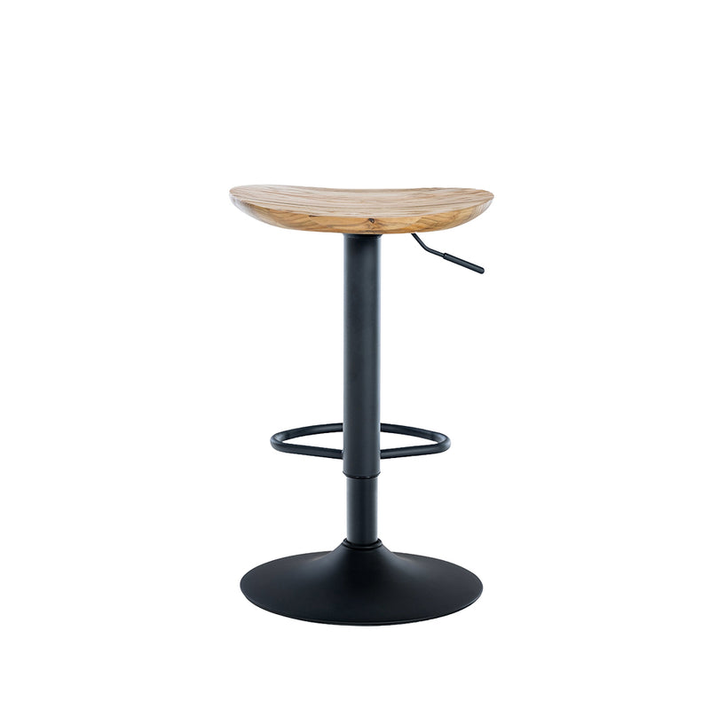 Barhocker Serri . Holz Natur . schwarz