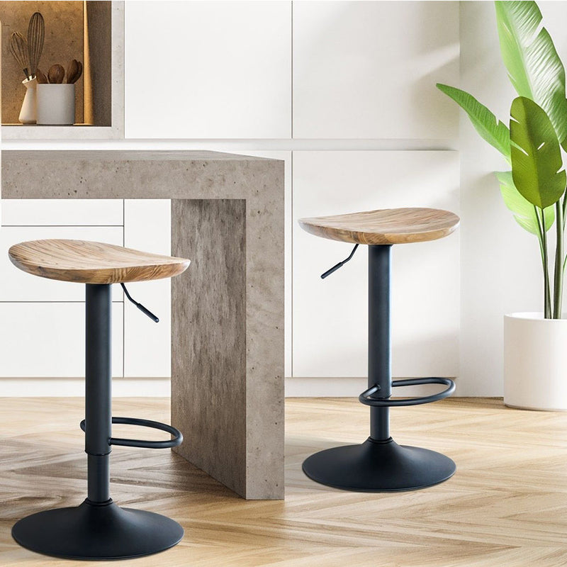 Barhocker Serri . Holz Natur . schwarz
