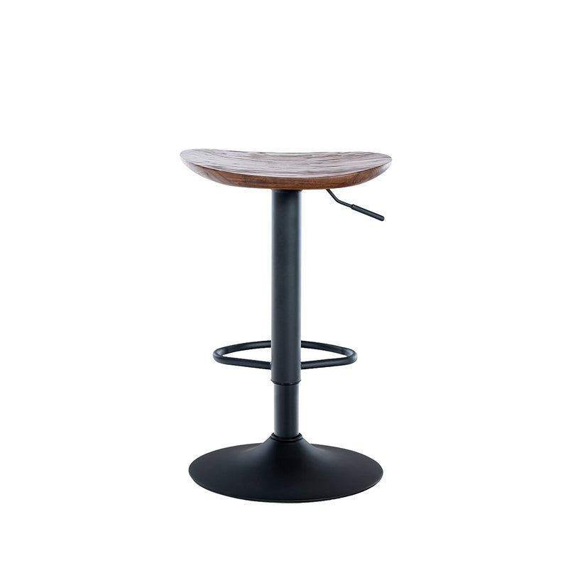 Barhocker Serri . Holz Walnuss . schwarz