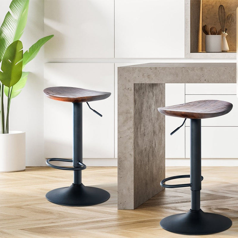 Barhocker Serri . Holz Walnuss . schwarz
