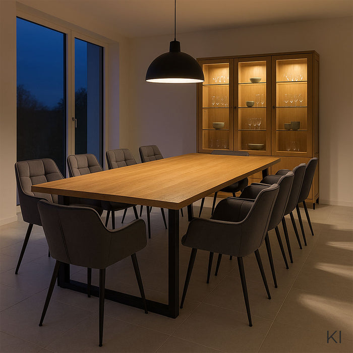 Stuhl . Foggia . Samt - dunkelgrau