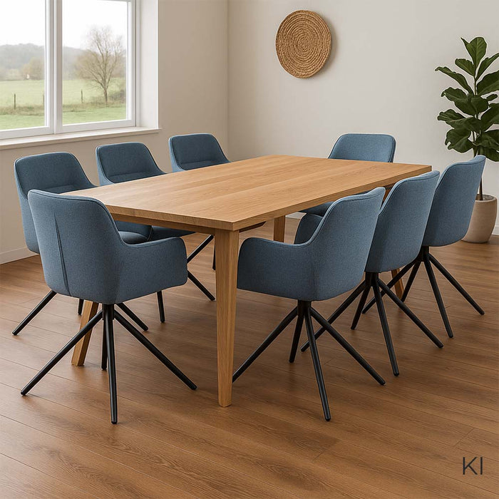 Stuhl . Tübingen . Stoff . blau