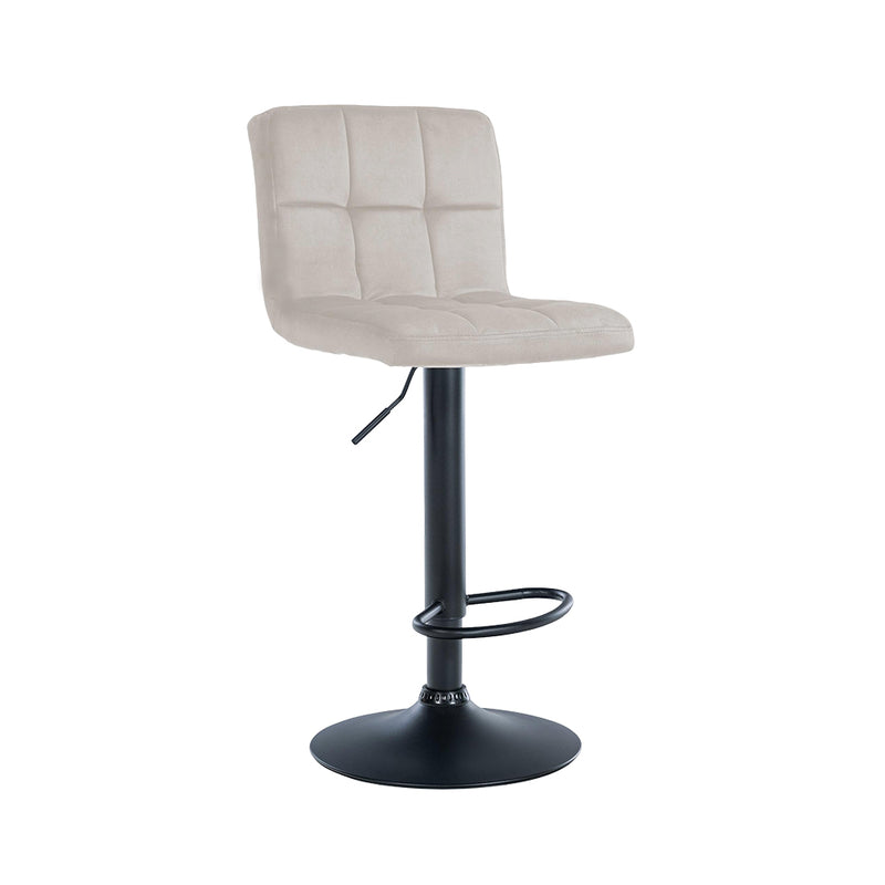 Barhocker Pula . schwarz . Samt creme