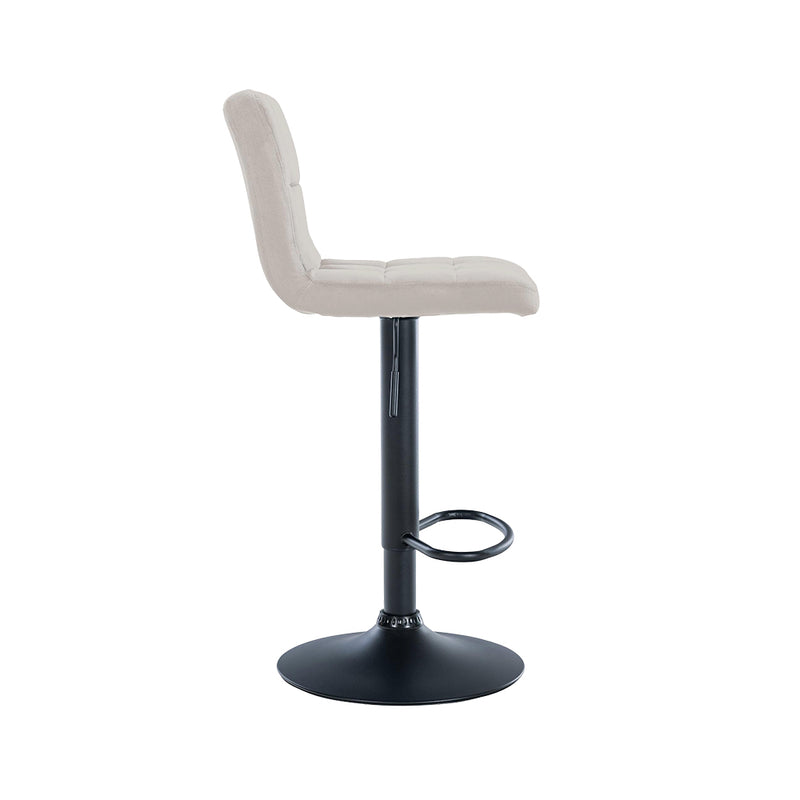 Barhocker Pula . schwarz . Samt creme