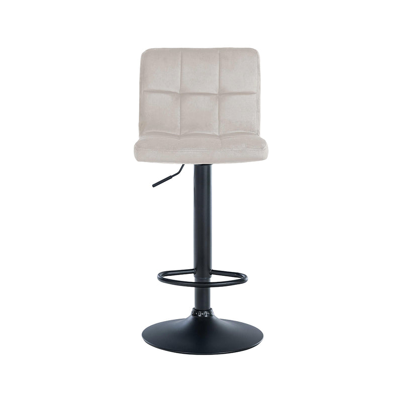 Barhocker Pula . schwarz . Samt creme